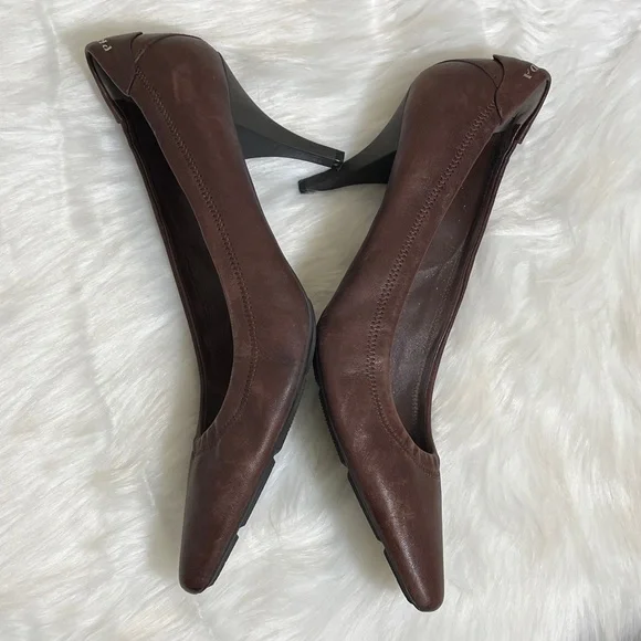 Prada Calzature Donna Bruciato Brown Leather Heels - Picture 10 of 15